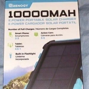 Renogy - E.POWER 10,000 mAh Portable Solar Charger for Most USB Enabled Devices